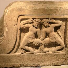 Cham Sculpture of "Wrestlers"